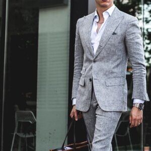 SUITSUPPLY Washington Int. Slim Fit Blazer Tollegno 1900 Linen Luxury Men's 38